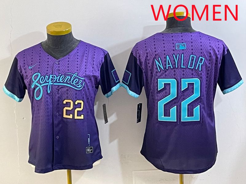 Women 2025 Arizona Diamondback #22 Naylor Purple Joint Name Nike MLB Jersey style 3